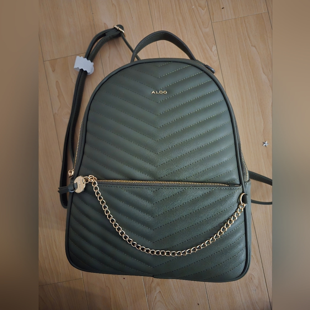 NEW ALDO dark green mid-size backpack